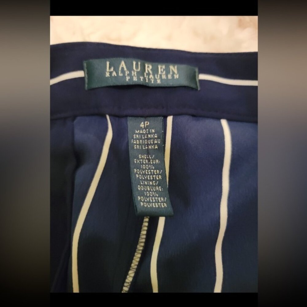 Ralph Lauren Navy and White Wide-Leg Pants - Picture 3 of 3